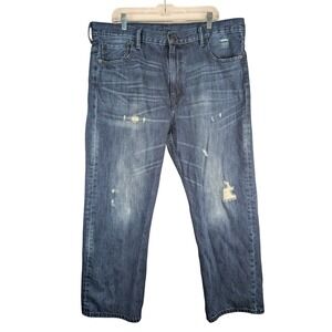 Levi's 569‎ Loose Straight Jeans Mens 40x30 Blue Distressed Denim